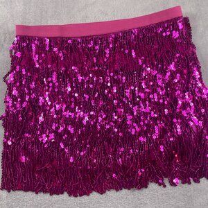 Womens pink/magenta sequin skirt